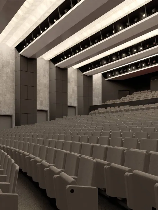 Visualisierung des Zuschauer*innenraums des Schauspielhauses.